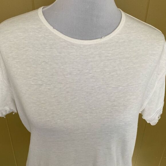 Free People we the free women XXS loose fit layered distressed raw hem white shi - Picture 3 of 11